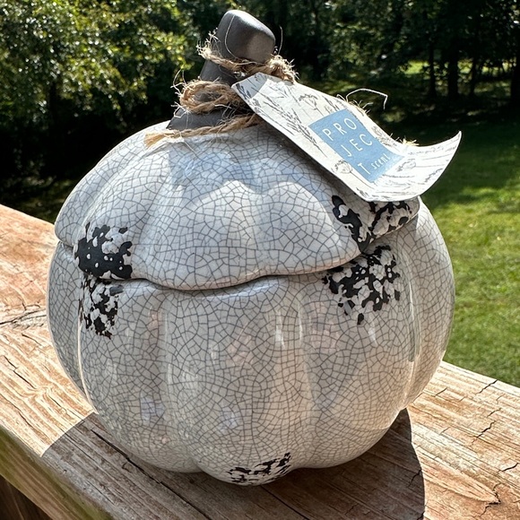 Crackle Glaze Pumpkin Candle Holder - Picture 1 of 4